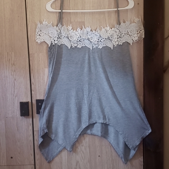 Crochet/Lace Off Shoulder Top - Picture 3 of 11